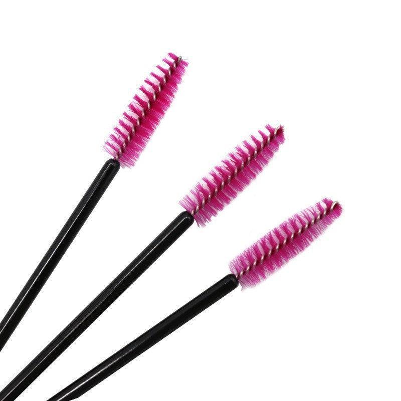 50X Disposable Mascara Wands Eyelash Brushes Applicator Lash Extension Brush - Red+Clear