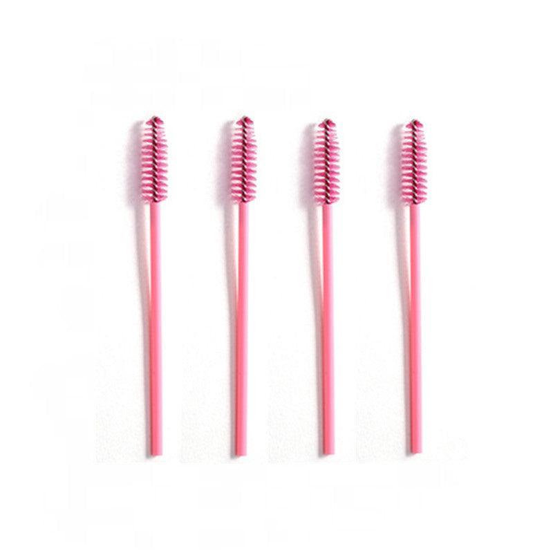 50X Disposable Mascara Wands Eyelash Brushes Applicator Lash Extension Brush - Red+Clear