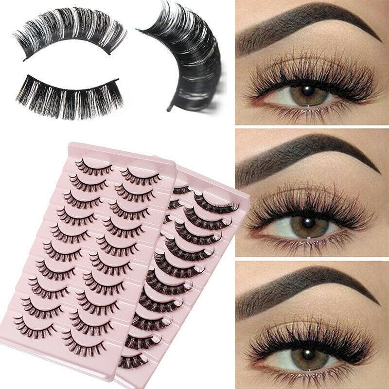 10 Pairs Russian D-Curl Mink False Eyelashes - Full & Curled - DH06-01