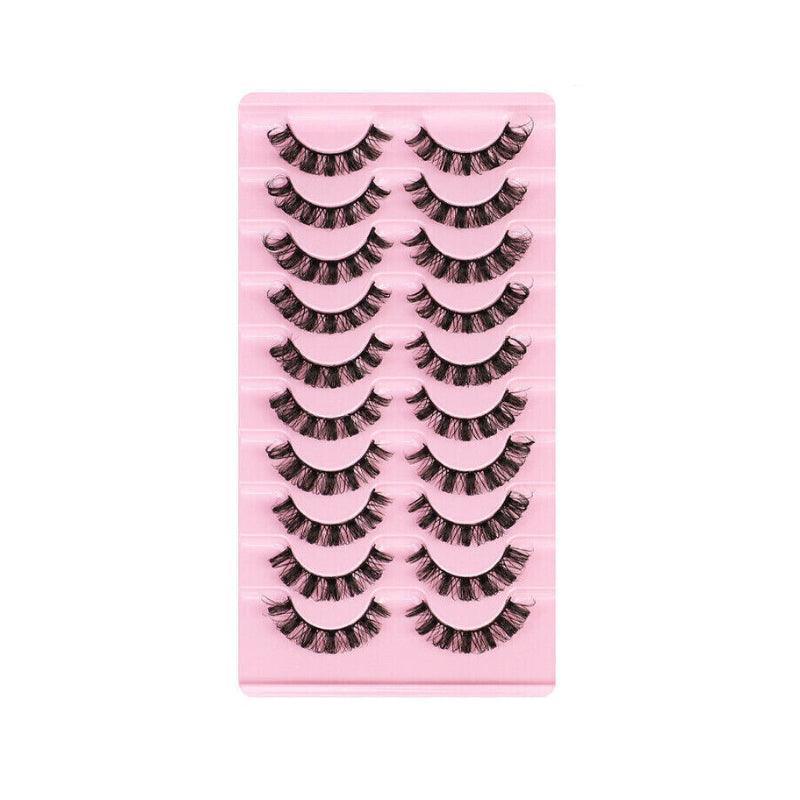 10 Pairs Russian D-Curl Mink False Eyelashes - Full & Curled - DH06-01