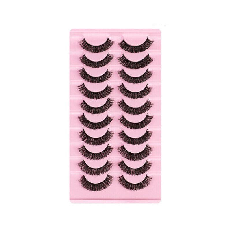 10 Pairs Russian D-Curl Mink False Eyelashes - Full & Curled - DH06-01
