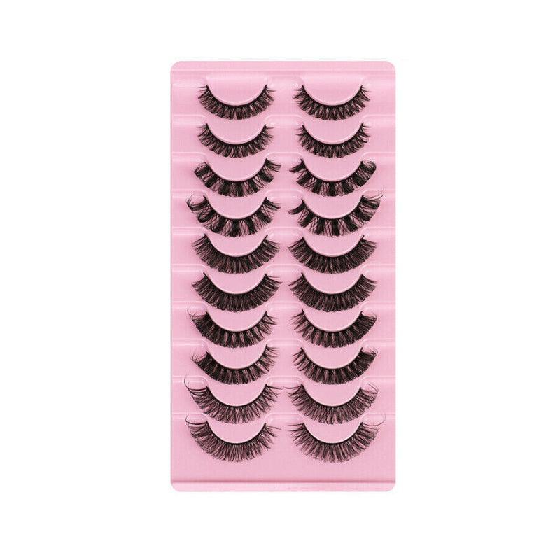 10 Pairs Russian D-Curl Mink False Eyelashes - Full & Curled - DH06-01
