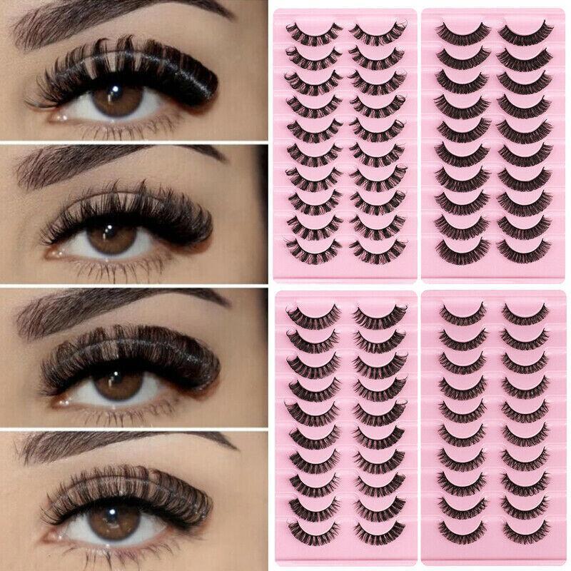 10 Pairs Russian D-Curl Mink False Eyelashes - Full & Curled - DH06-04
