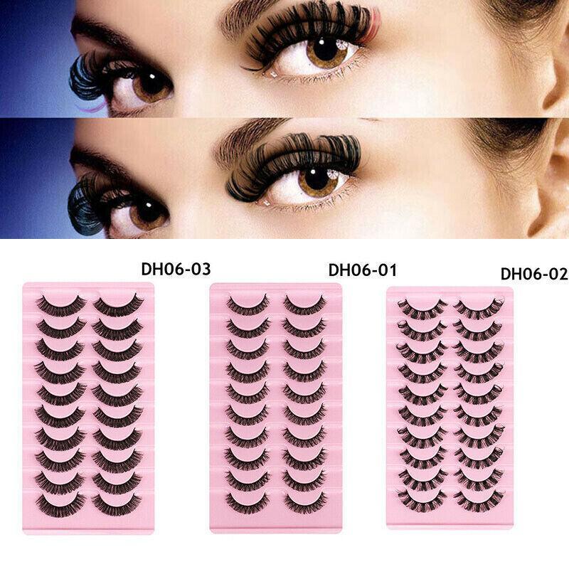 10 Pairs Russian D-Curl Mink False Eyelashes - Full & Curled - DH06-04