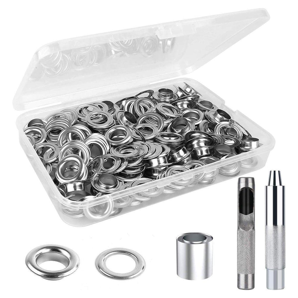200 Sets 12mm Copper Metal Eyelet Grommet Tent Tarp Tool Tarpaulin Installation
