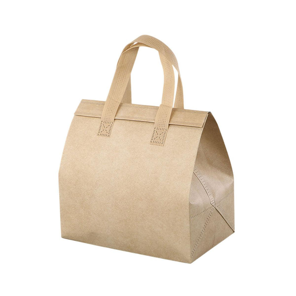 50pcs Thermal Insulation Packing Bag Non Woven Milk Tea Cake Food Storage Bag - White-27x12x10cm