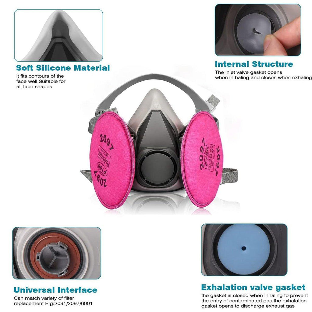 Protective Half Mask for Painting Pesticide Dustproof Decoration Safety Gear