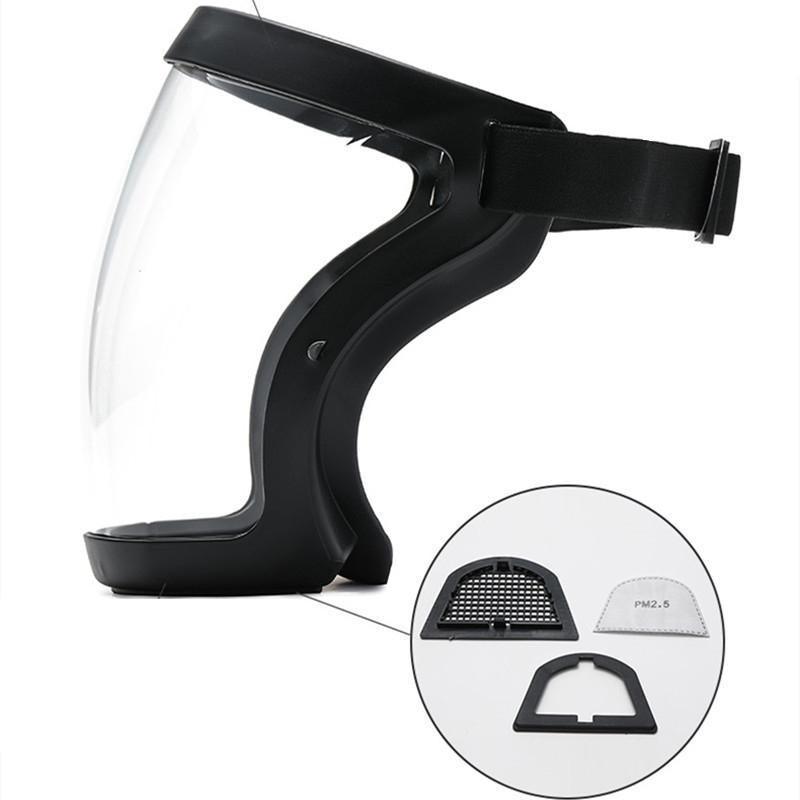 Super Protective Mask Anti-Fog Full Face Shield All-Inclusive For Men and Women - Black-2PC