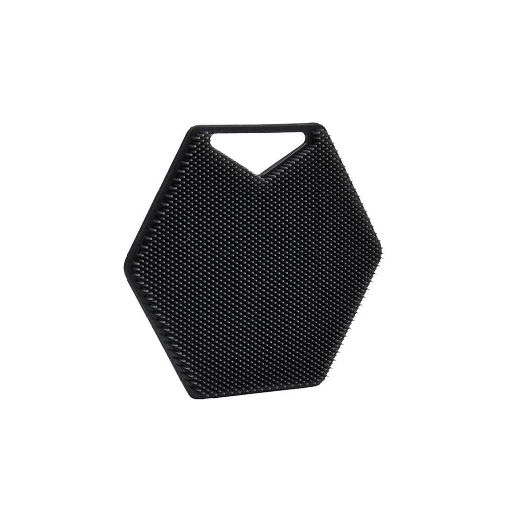 Silicone Bath Brush Soft Bristle Body Scrubber Facial Cleaning Massage Tool - Black
