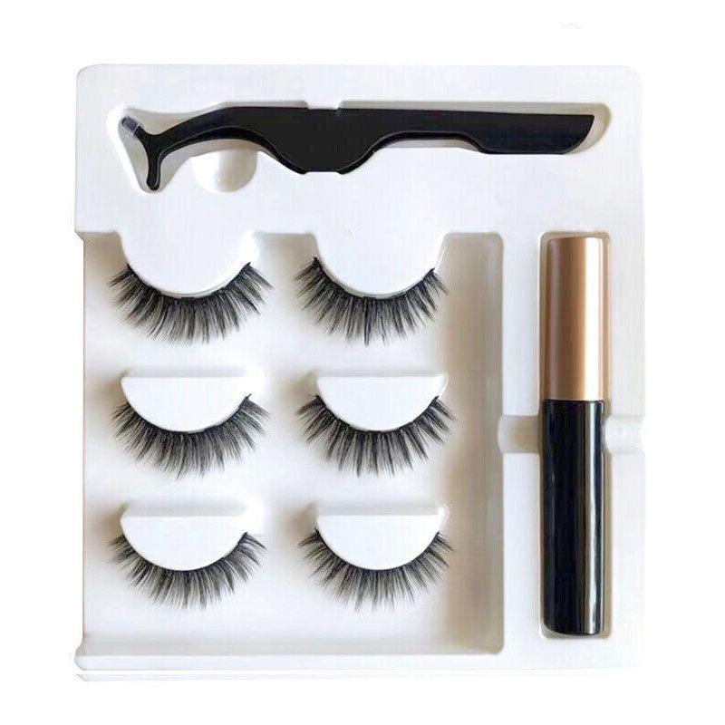 Magnetic False Eyelashes Natural Eye Lashes Extension Liquid Eyeliner Tweezer - Model 14