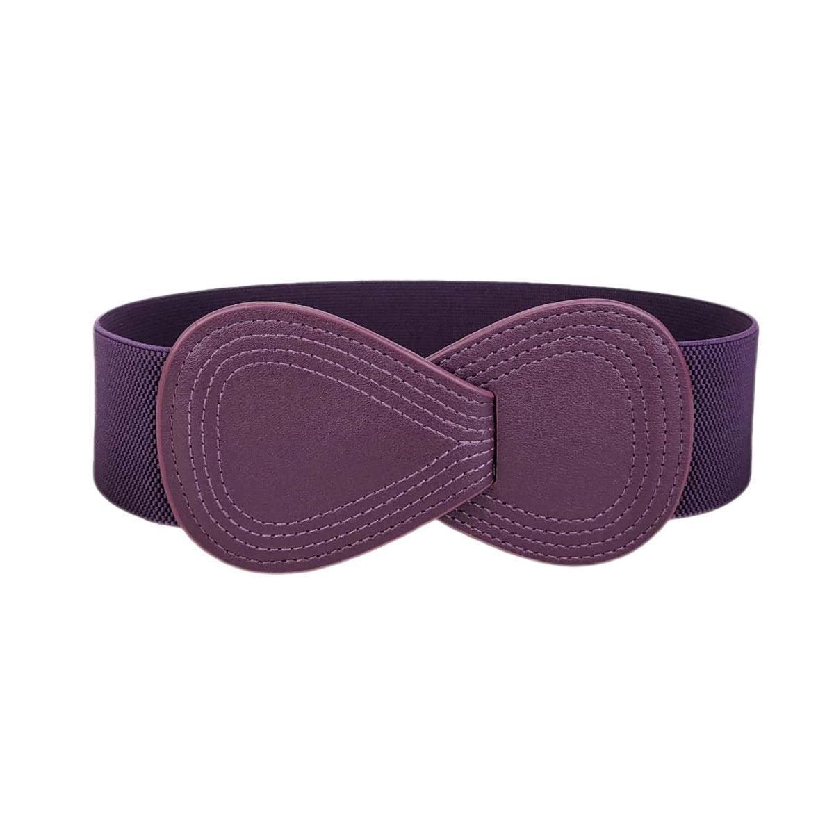 Fashion Belt Red Elastic Waist Cover Wide Belt Women Black Elastic Bow Decoration - Blue