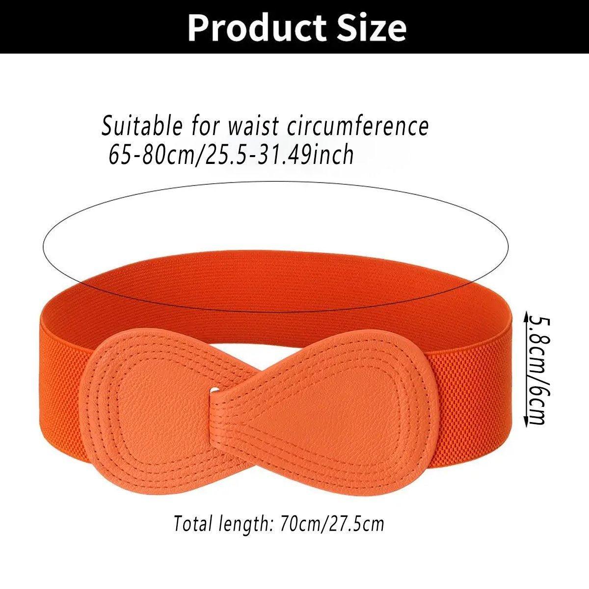 Fashion Belt Red Elastic Waist Cover Wide Belt Women Black Elastic Bow Decoration - Camel