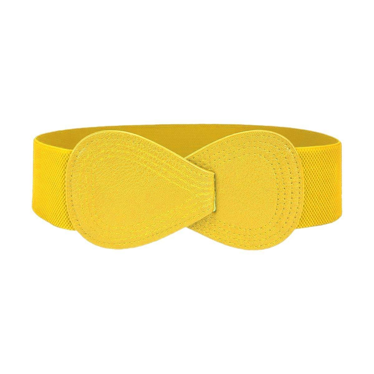 Fashion Belt Red Elastic Waist Cover Wide Belt Women Black Elastic Bow Decoration - Camel