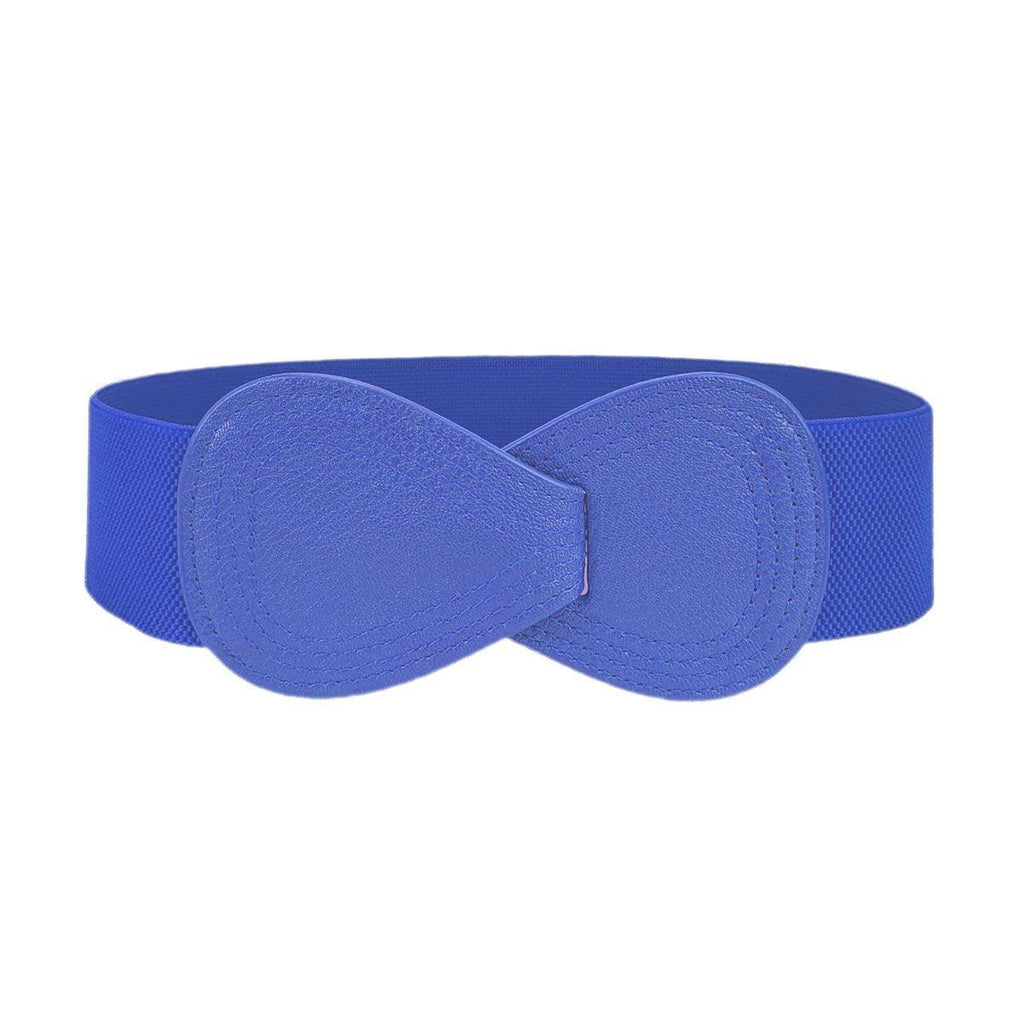 Fashion Belt Red Elastic Waist Cover Wide Belt Women Black Elastic Bow Decoration - Red