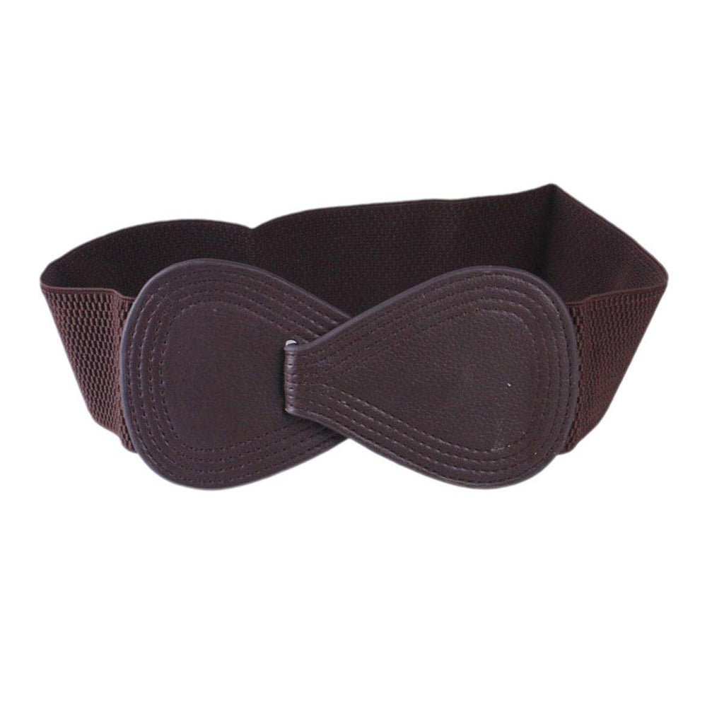 Fashion Belt Red Elastic Waist Cover Wide Belt Women Black Elastic Bow Decoration - Red