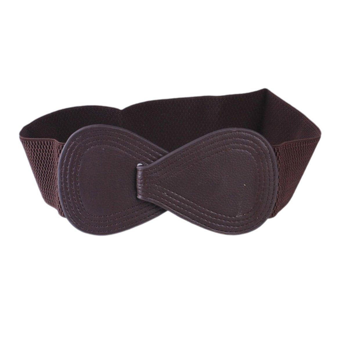 Fashion Belt Red Elastic Waist Cover Wide Belt Women Black Elastic Bow Decoration - Red
