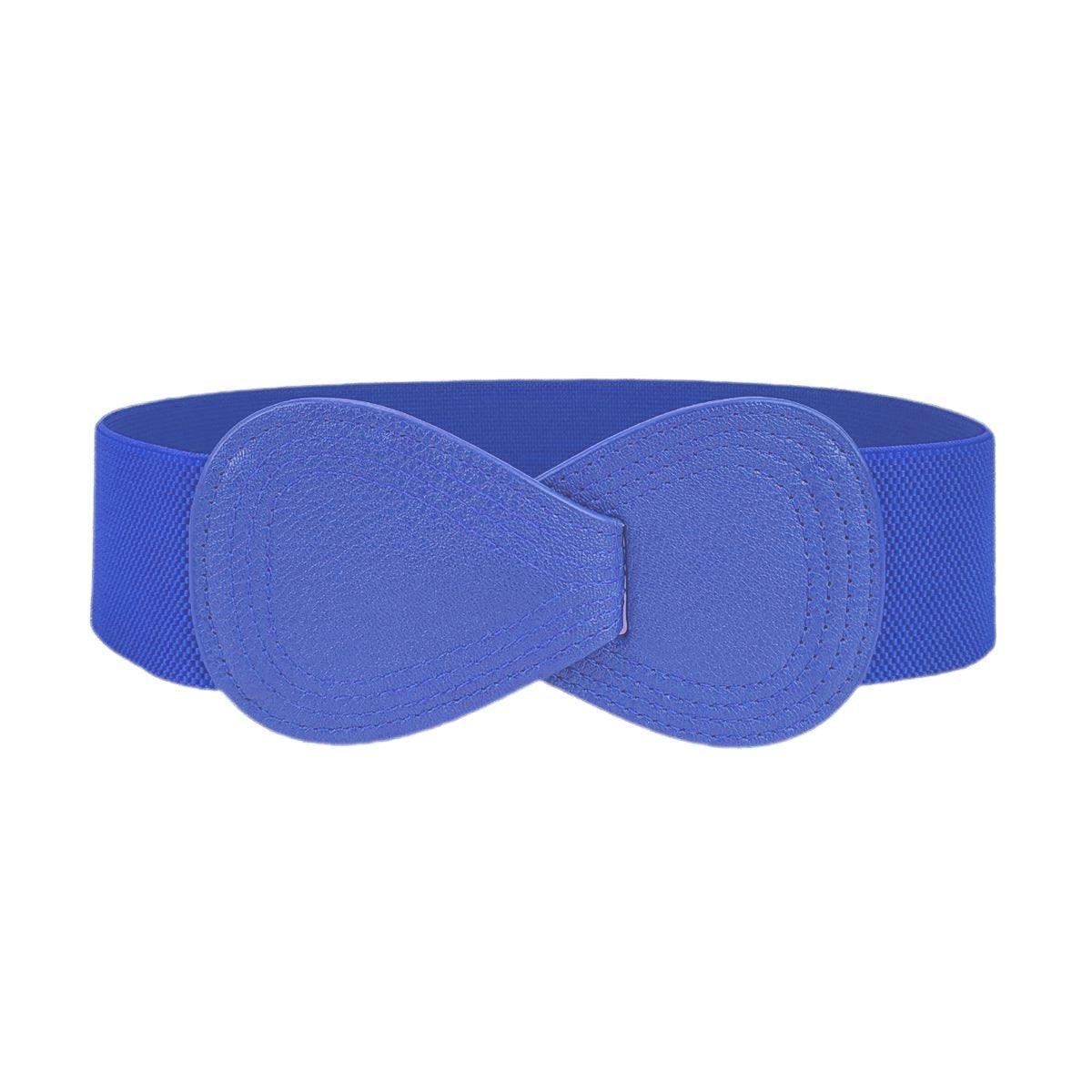 Fashion Belt Red Elastic Waist Cover Wide Belt Women Black Elastic Bow Decoration - White