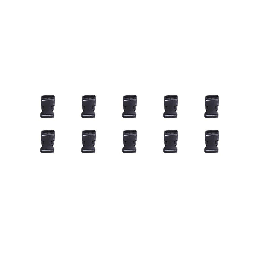 10pcs Black Plastic Buckle Clips for School Bag Backpack Strap Multifunctional - 25mm