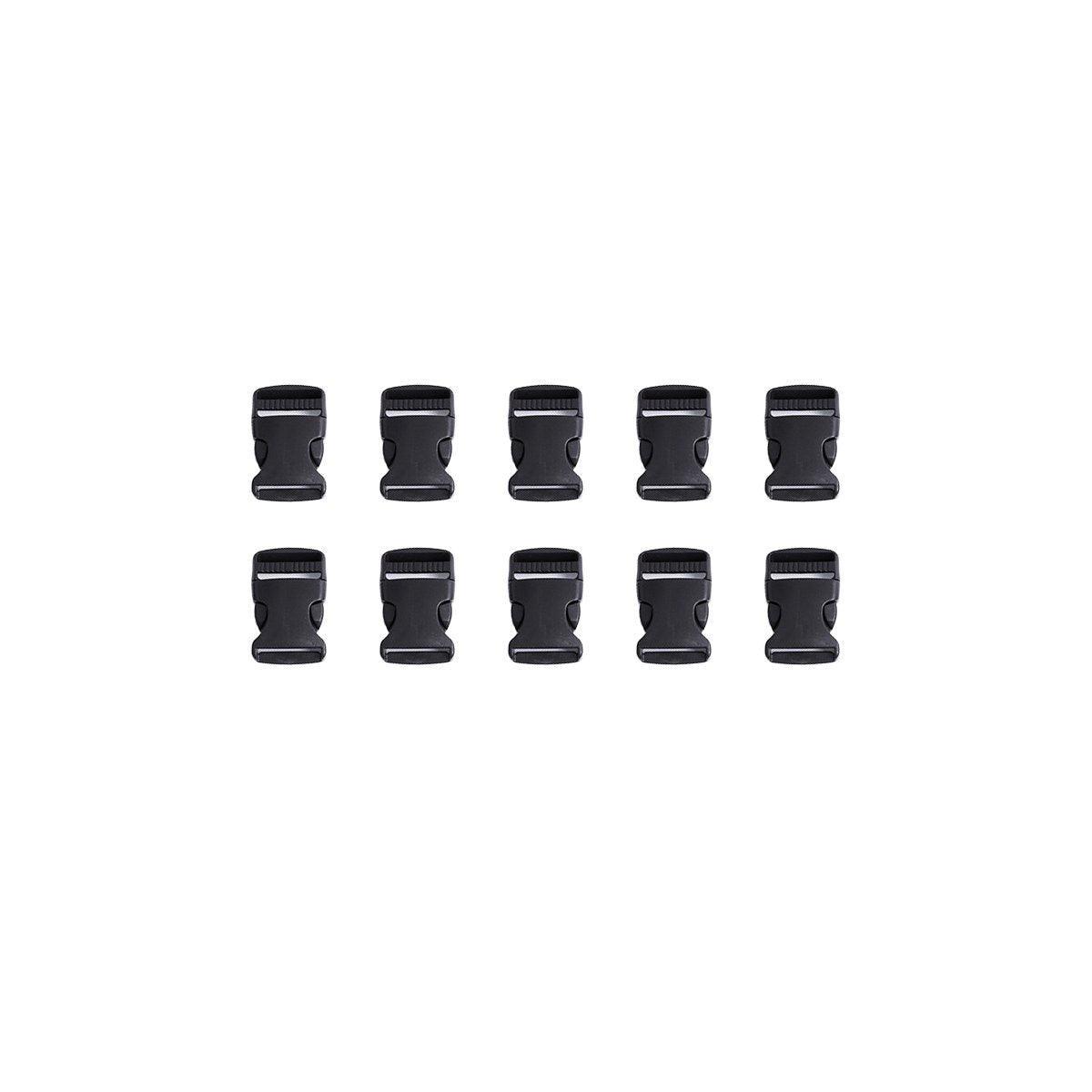 10pcs Black Plastic Buckle Clips for School Bag Backpack Strap Multifunctional - 25mm