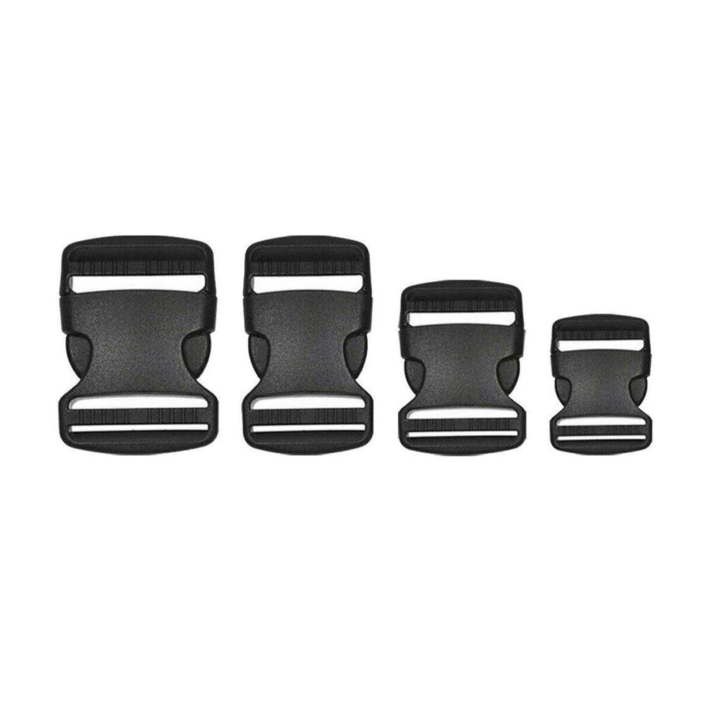 10pcs Black Plastic Buckle Clips for School Bag Backpack Strap Multifunctional - 32mm