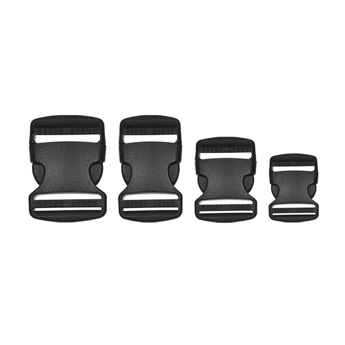 10pcs Black Plastic Buckle Clips for School Bag Backpack Strap Multifunctional - 32mm