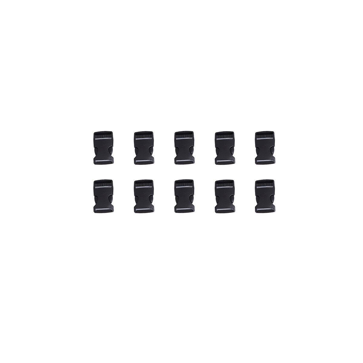10pcs Black Plastic Buckle Clips for School Bag Backpack Strap Multifunctional - 32mm