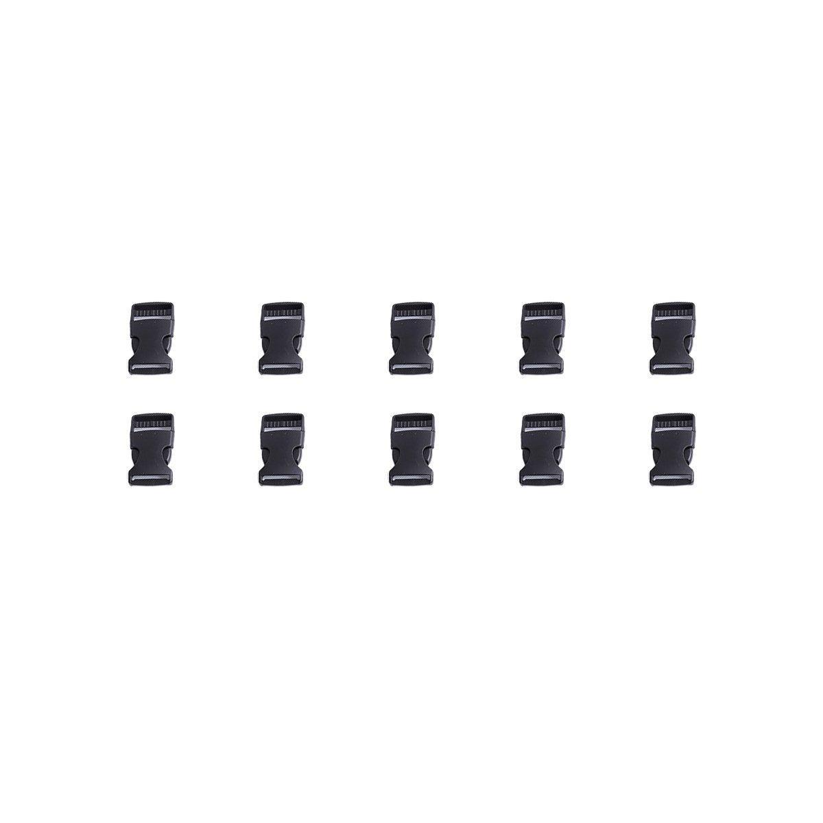 10pcs Black Plastic Buckle Clips for School Bag Backpack Strap Multifunctional - 38mm
