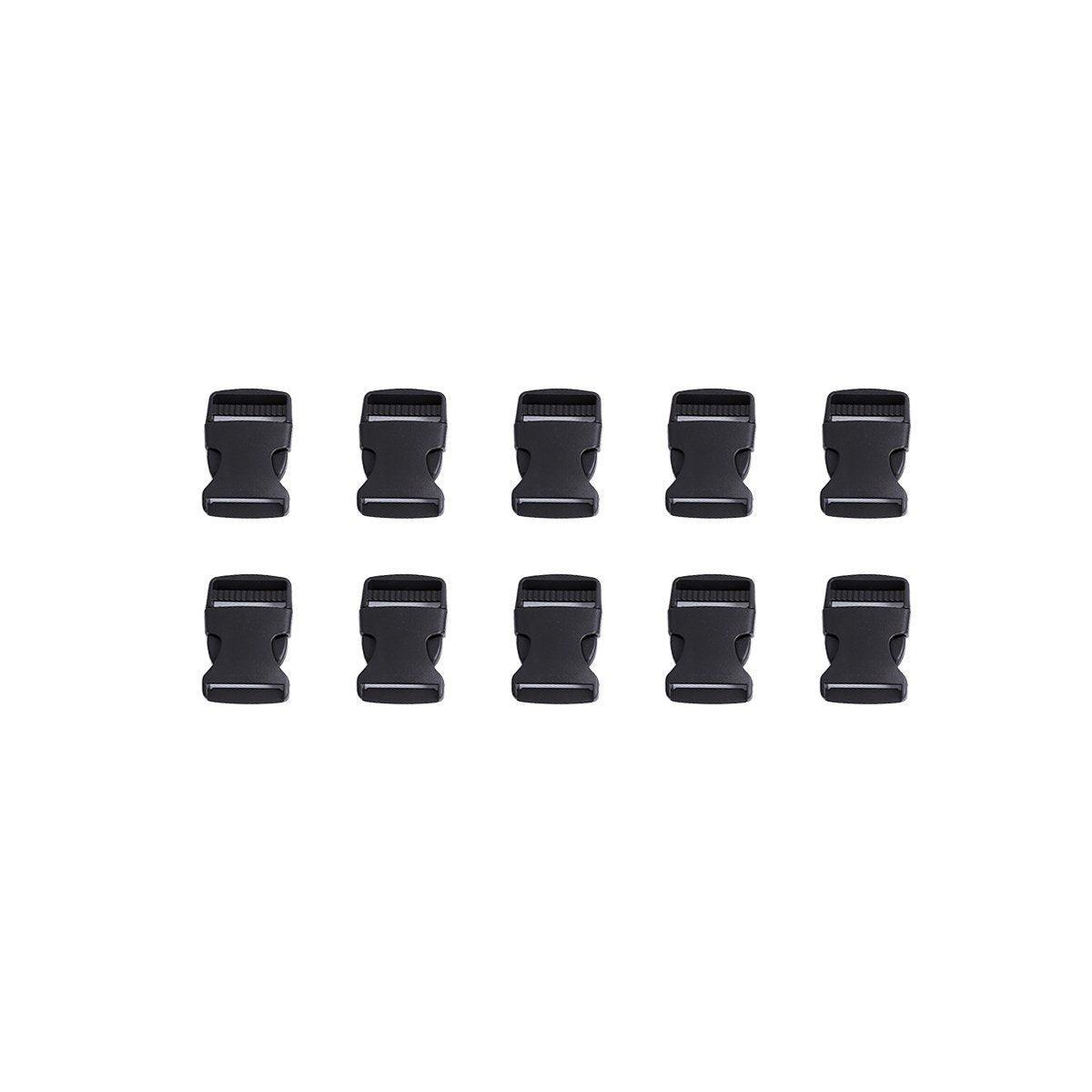 10pcs Black Plastic Buckle Clips for School Bag Backpack Strap Multifunctional - 38mm