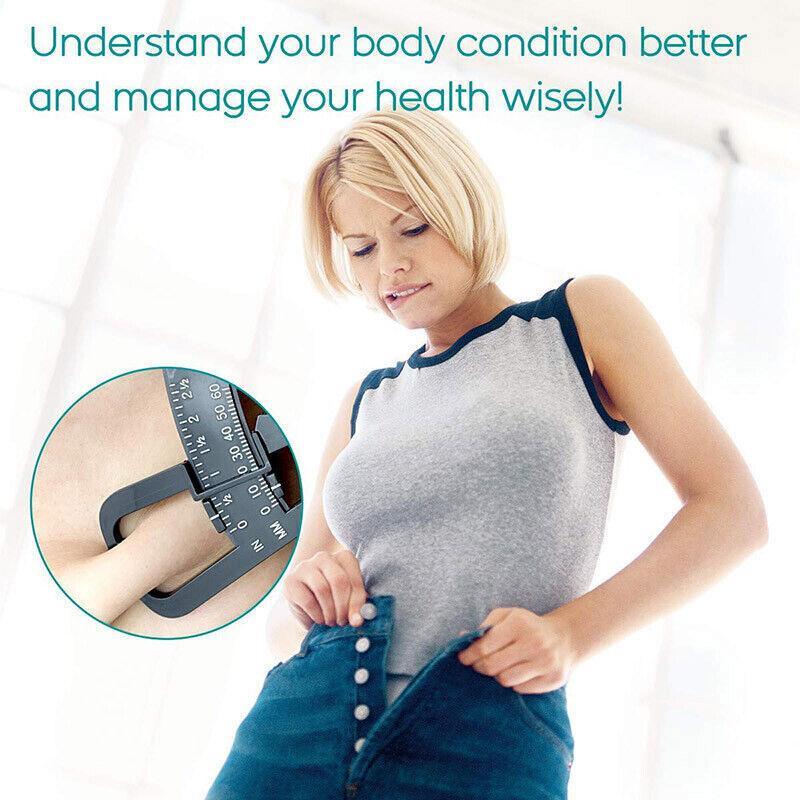 Body Fat Measurement Testing Caliper Skinfold Skin Fold Gym Weight Loss Test - Black