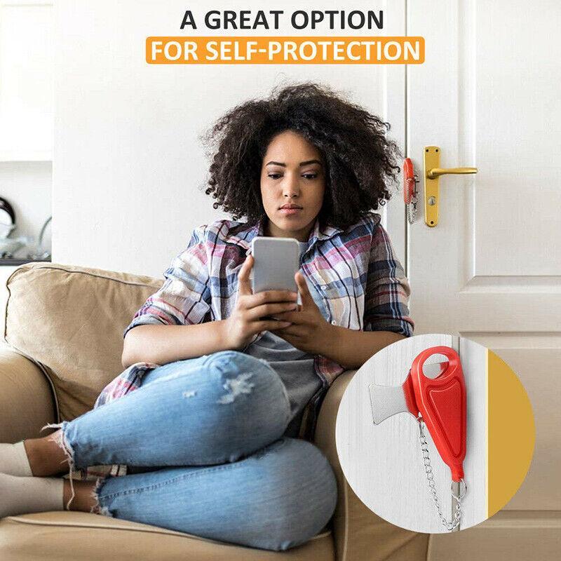 Portable Door Lock Hardware Travel Hotel Home Security Addalock Anti-Intrusion Device - Red