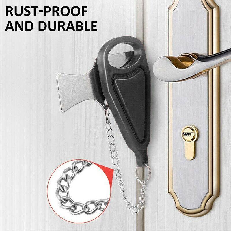 Portable Door Lock Hardware Travel Hotel Home Security Addalock Anti-Intrusion Device - Red