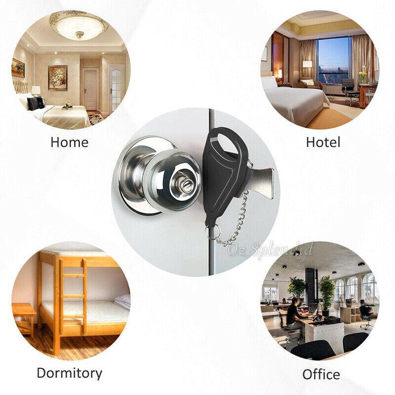 Portable Door Lock Hardware Travel Hotel Home Security Addalock Anti-Intrusion Device - Red