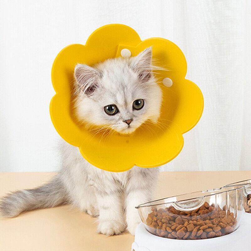 Pet Dog Cat Adjustable Soft Healing Elizabethan Collar Cone Medical Protective - Yellow