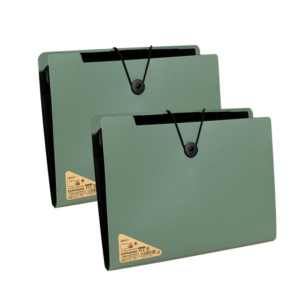 8 Cell File Folder Organizer Bag Test Paper Storage Document Holder School Office - Green