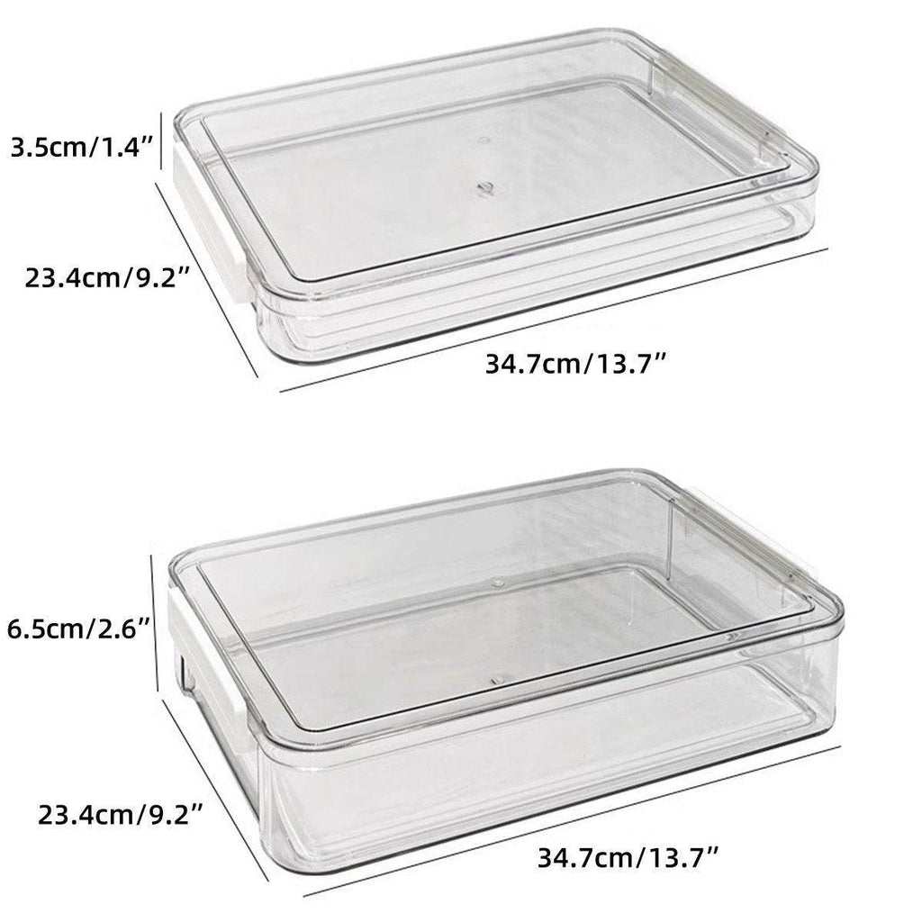 Large Capacity A4 File Storage Box Transparent Plastic Document Organizer Case - Large