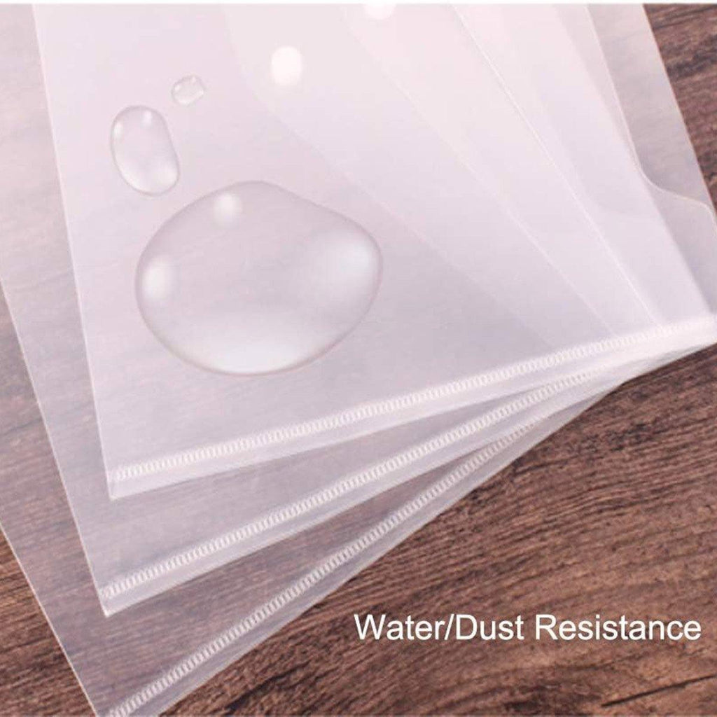 12pcs A4 Plastic File Bag Translucent Document Storage Pouch with Button Closure