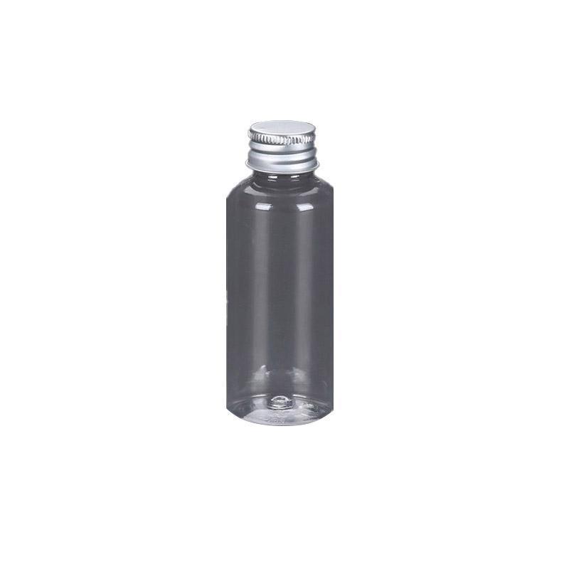 50/100pcs Clear Plastic Bottles with Aluminum Caps Liquid Dispenser Containers - 100ml-50pcs