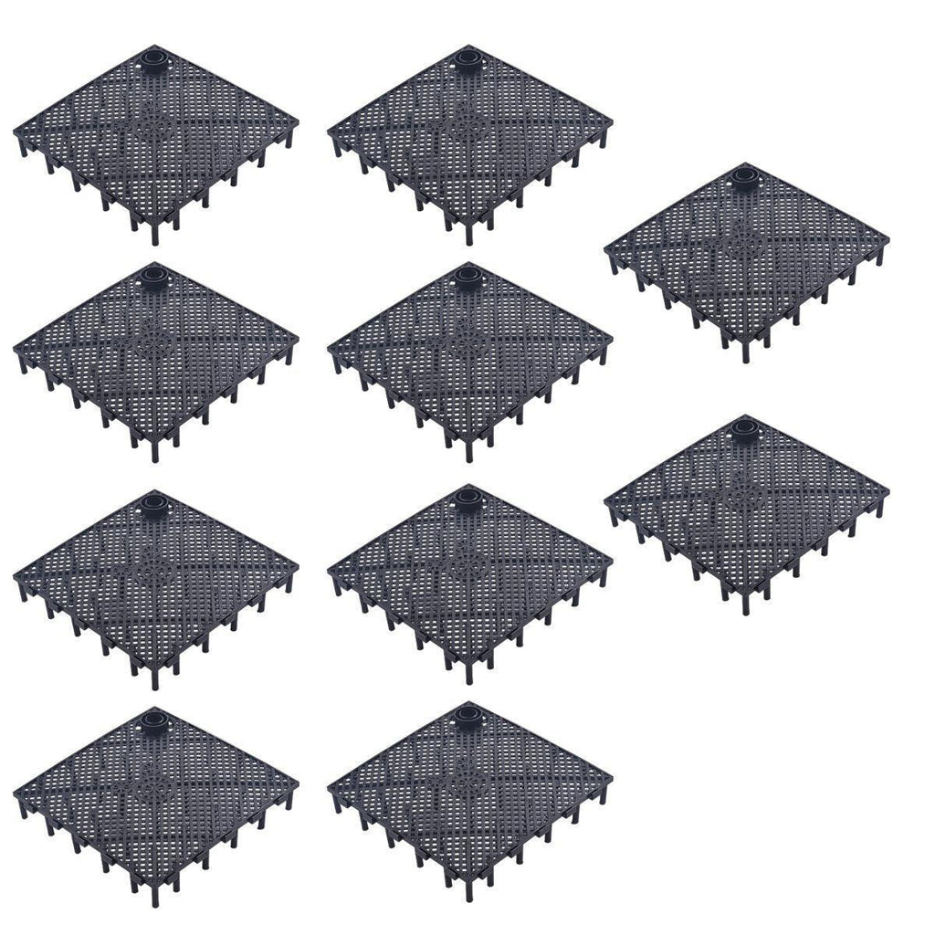 Fish Tank Aquarium Under Gravel Filter System Safe Filtration Plate Board Kit - Black-10PCS