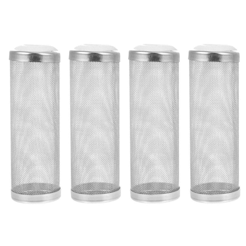 4x Stainless Steel Shrimp Filter Guard Aquarium Intake Protector Fish Safe Mesh - White-4PCS (12mm)