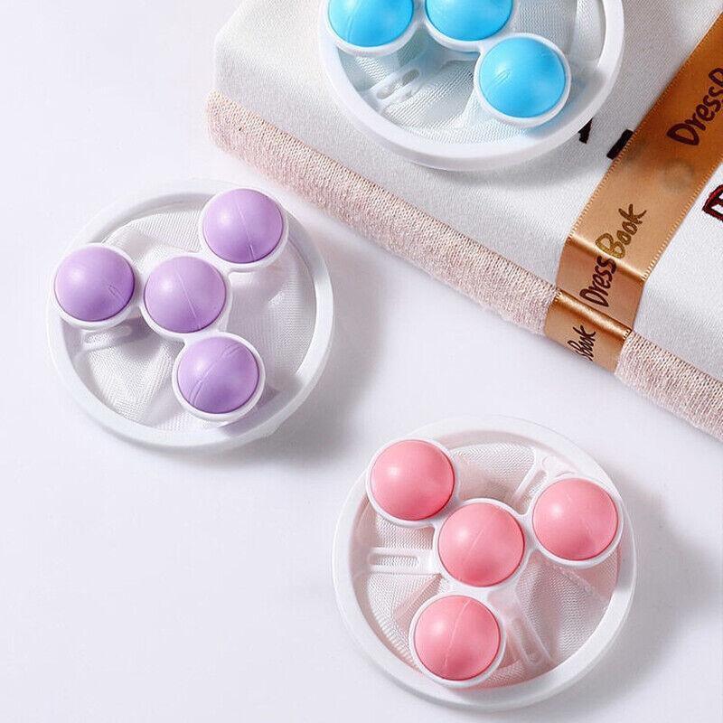 2 Pcs Reusable Hair Lint Catcher Removal Net Bag Wash Machine Float Filter - Blue