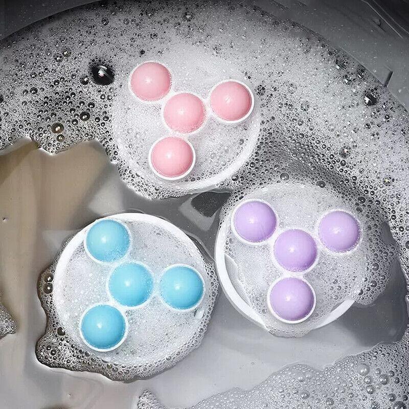 2 Pcs Reusable Hair Lint Catcher Removal Net Bag Wash Machine Float Filter - Purple