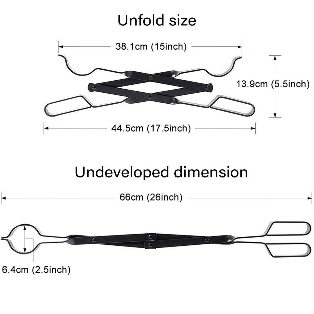 Folding Fireplace Tongs Grip Fire Pit Pliers Outdoor Indoor Fire Tools Durable