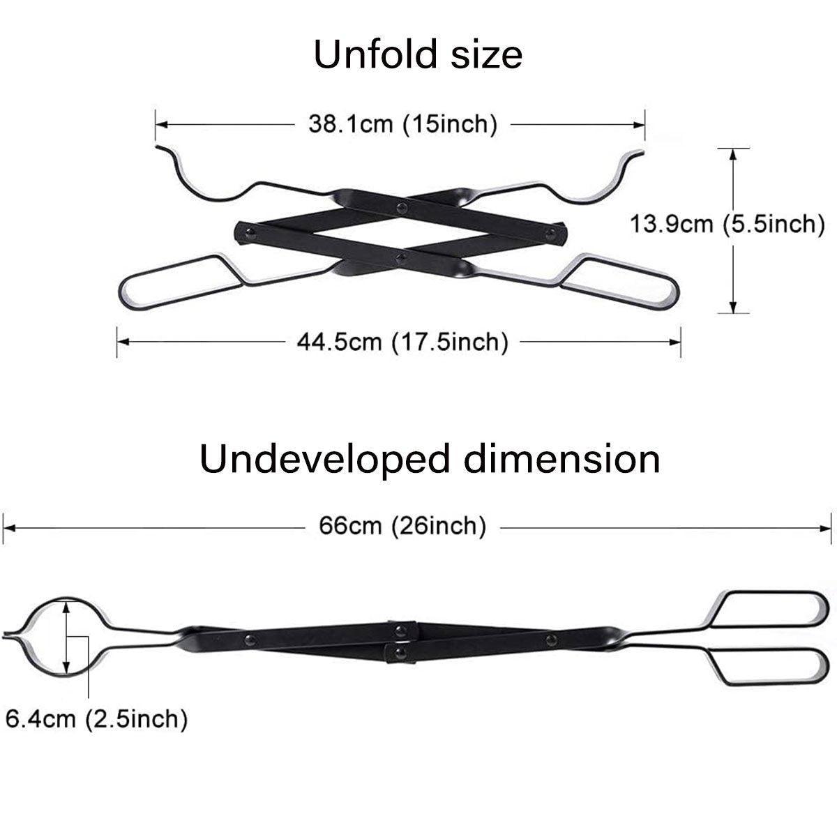 Folding Fireplace Tongs Grip Fire Pit Pliers Outdoor Indoor Fire Tools Durable