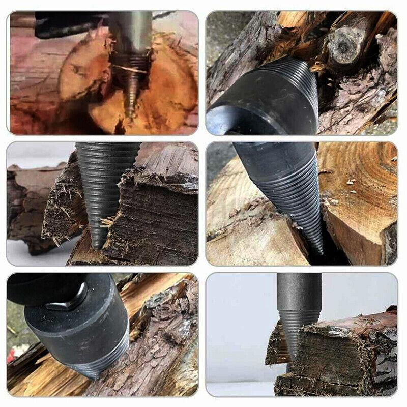 32-42mm High Speed Twist Firewood Drill Bit Wood Splitting Splitter Cone Driver - 38MM