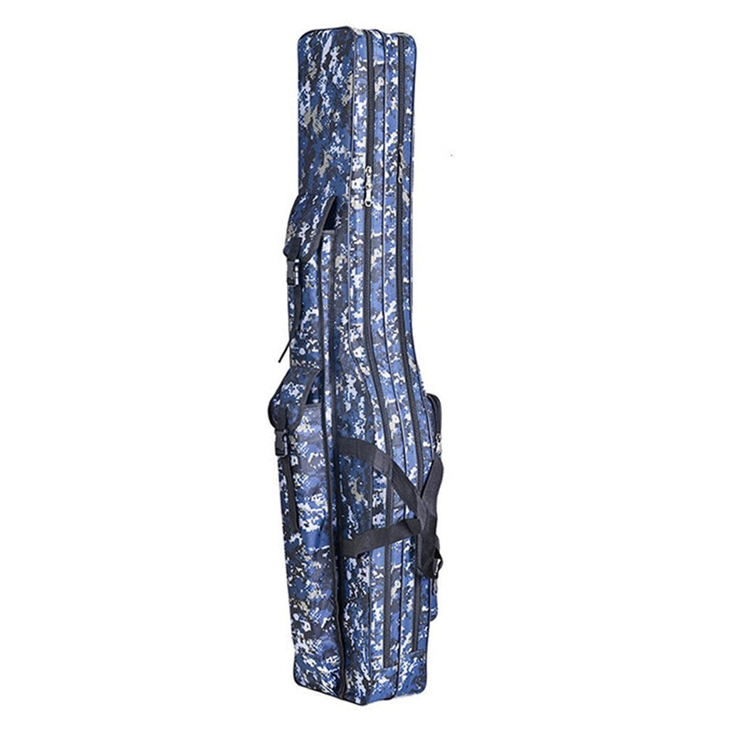 130cm Big Belly Fishing Tackle Bag Rod Storage Carry Case Outdoor Fishing Bag - Deep blue camouflage