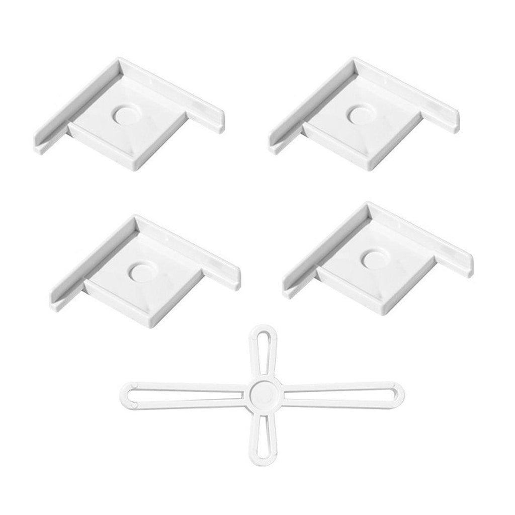 5pcs Plastic Fish Tank Base Bracket Corner Guard Stand Holder for Aquarium Tanks - Black-L
