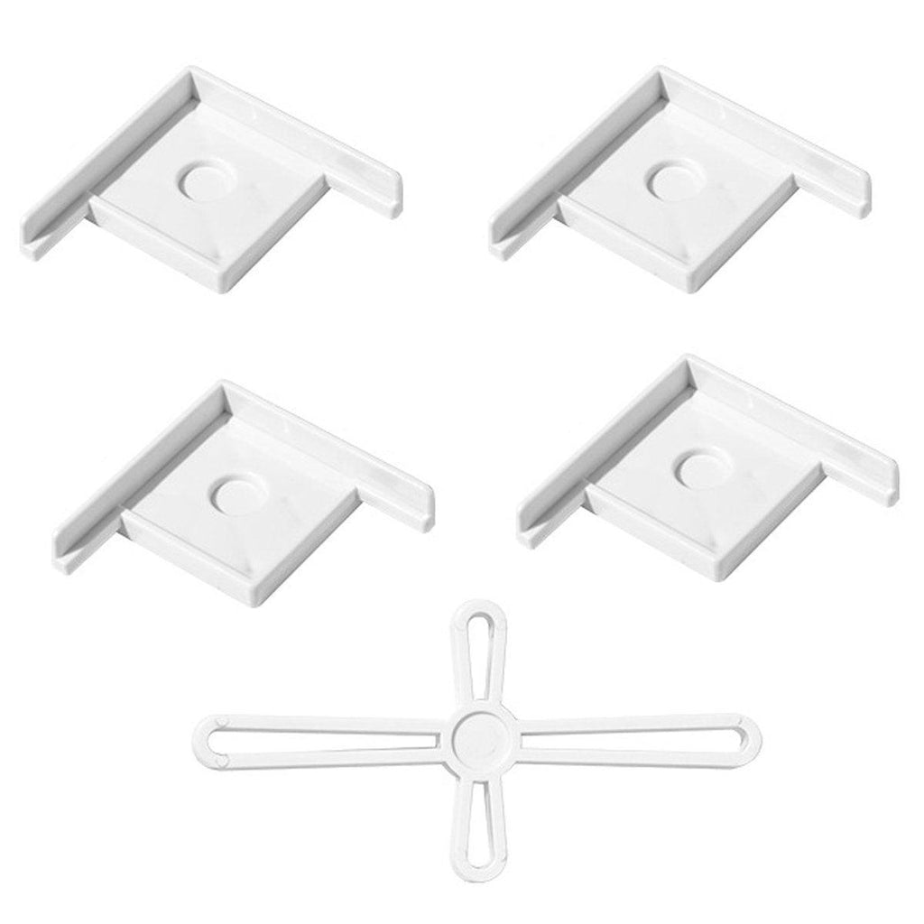 5pcs Plastic Fish Tank Base Bracket Corner Guard Stand Holder for Aquarium Tanks - Black-L