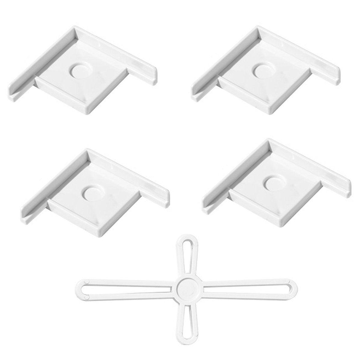 5pcs Plastic Fish Tank Base Bracket Corner Guard Stand Holder for Aquarium Tanks - Black-L