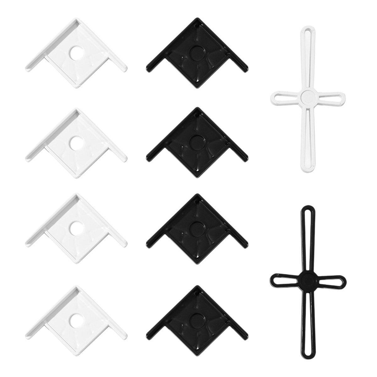 5pcs Plastic Fish Tank Base Bracket Corner Guard Stand Holder for Aquarium Tanks - Black-S