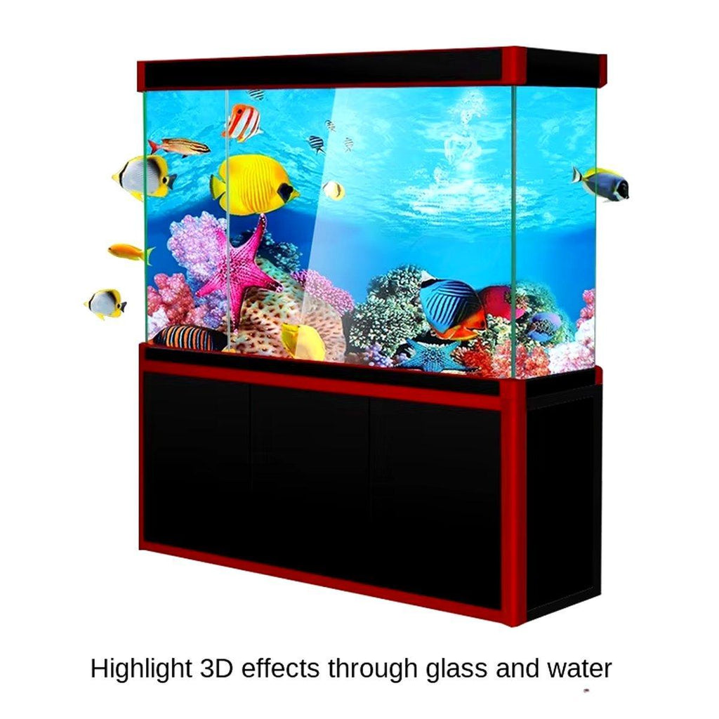 Aquarium Background Fish Tank Wallpaper Double Sided Decoration Sticker Paper - J-40cmx62cm